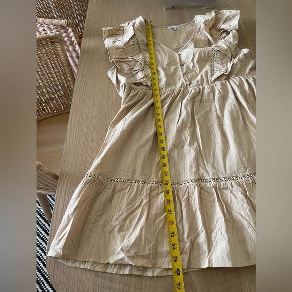 White Birch|Tan Prairie Ruffle Dress with Eyelet Stitching Border, Size 1X••• - Picture 16 of 16